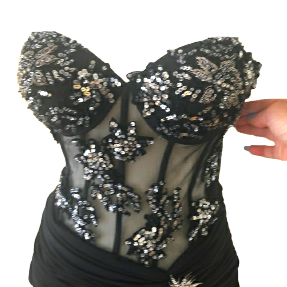 Black Janine sequence gown - Picture 2 of 7